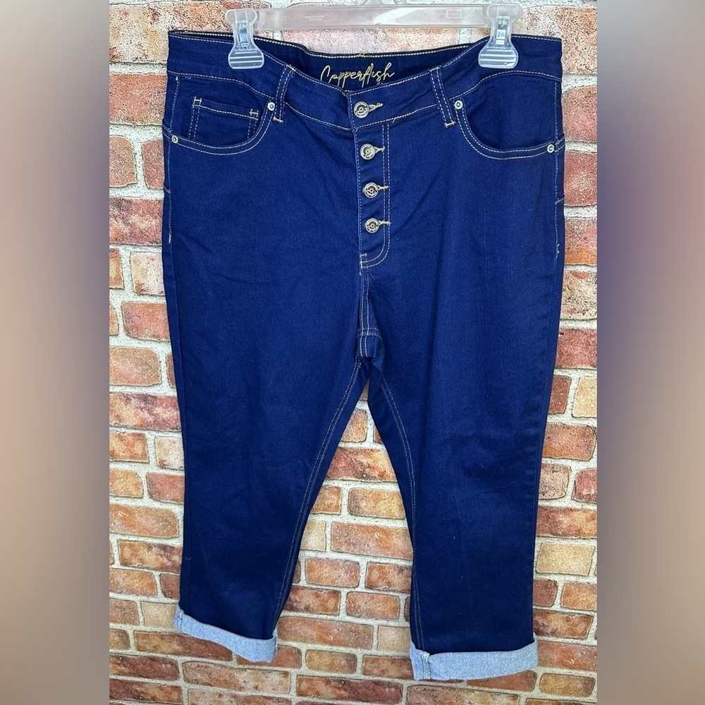 Copper Ash Dark Blue cropped Jeans size 14